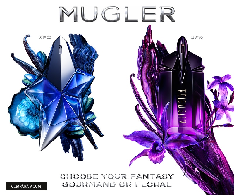 Parfumuri Mugler noi – alege între aromă Gourmand sau Floral, cumpără acum